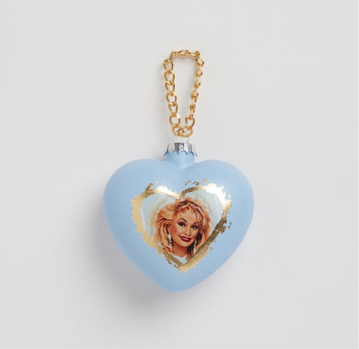 Dolly Parton Christmas  blue bauble